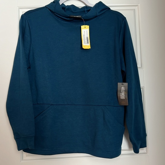 Hollywood the Jean People Donatello Tech fleece pullover hoodie large blue - Picture 4 of 8
